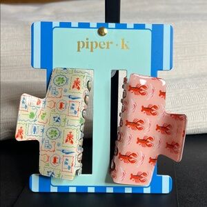 Piper K | Coastal Summer Vacation Sardine Lobster Hair Clips 🦞